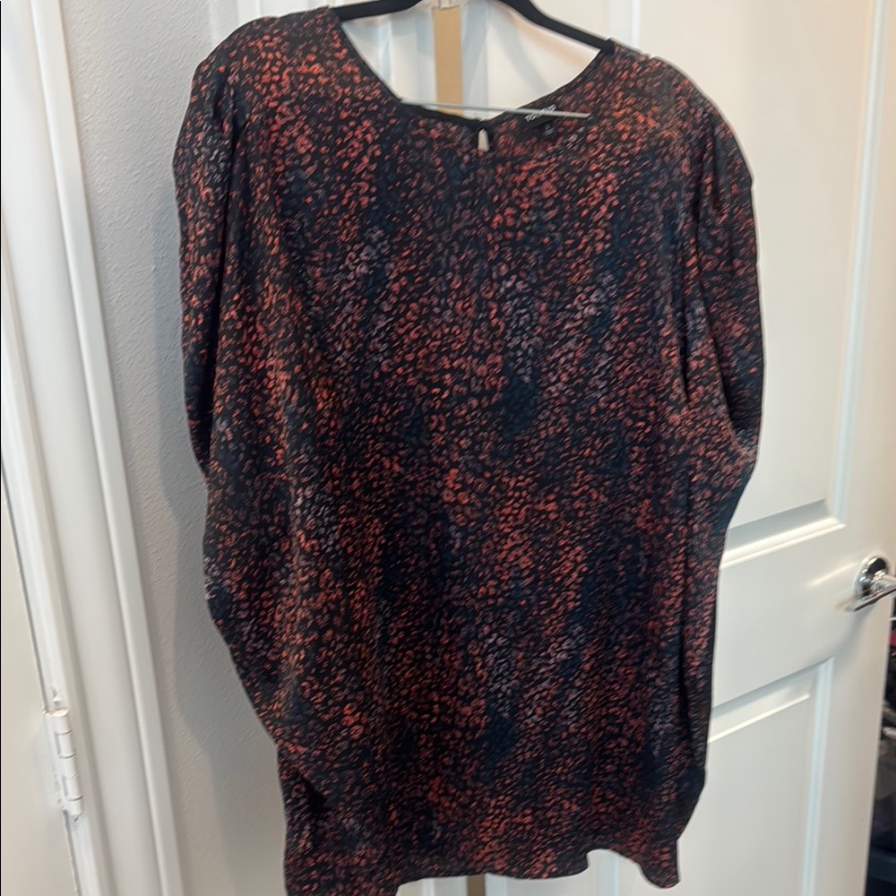 Torrid Black and Red Boxy long Sleeve Blouse